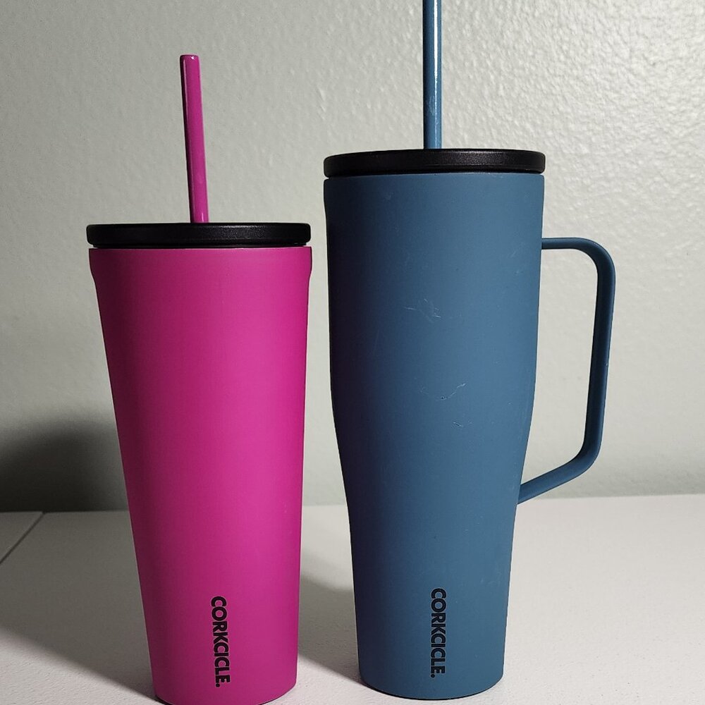 Two USED Corkcicle Cups (24 oz and 30 oz)